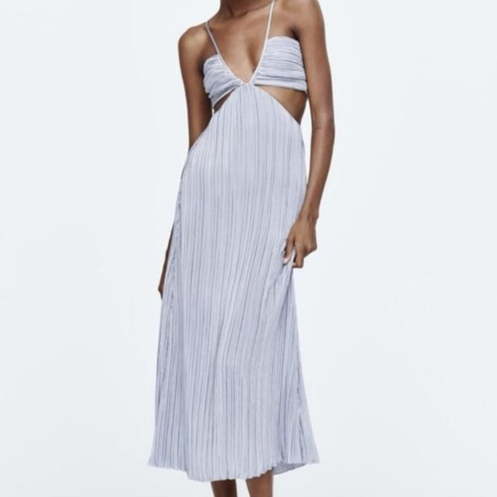 Zara pleated Backless cutout Dress